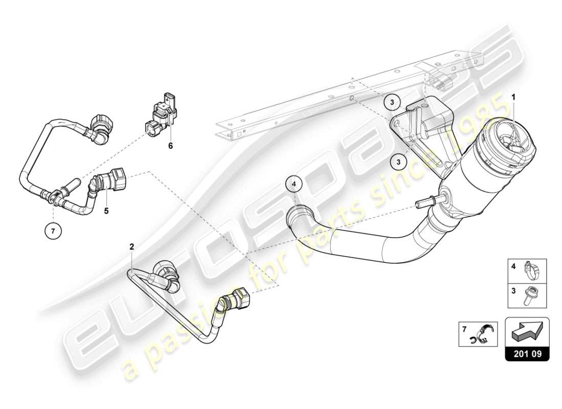 lamborghini 2022 (evo spyder 2wd) fuel filler neck part diagram