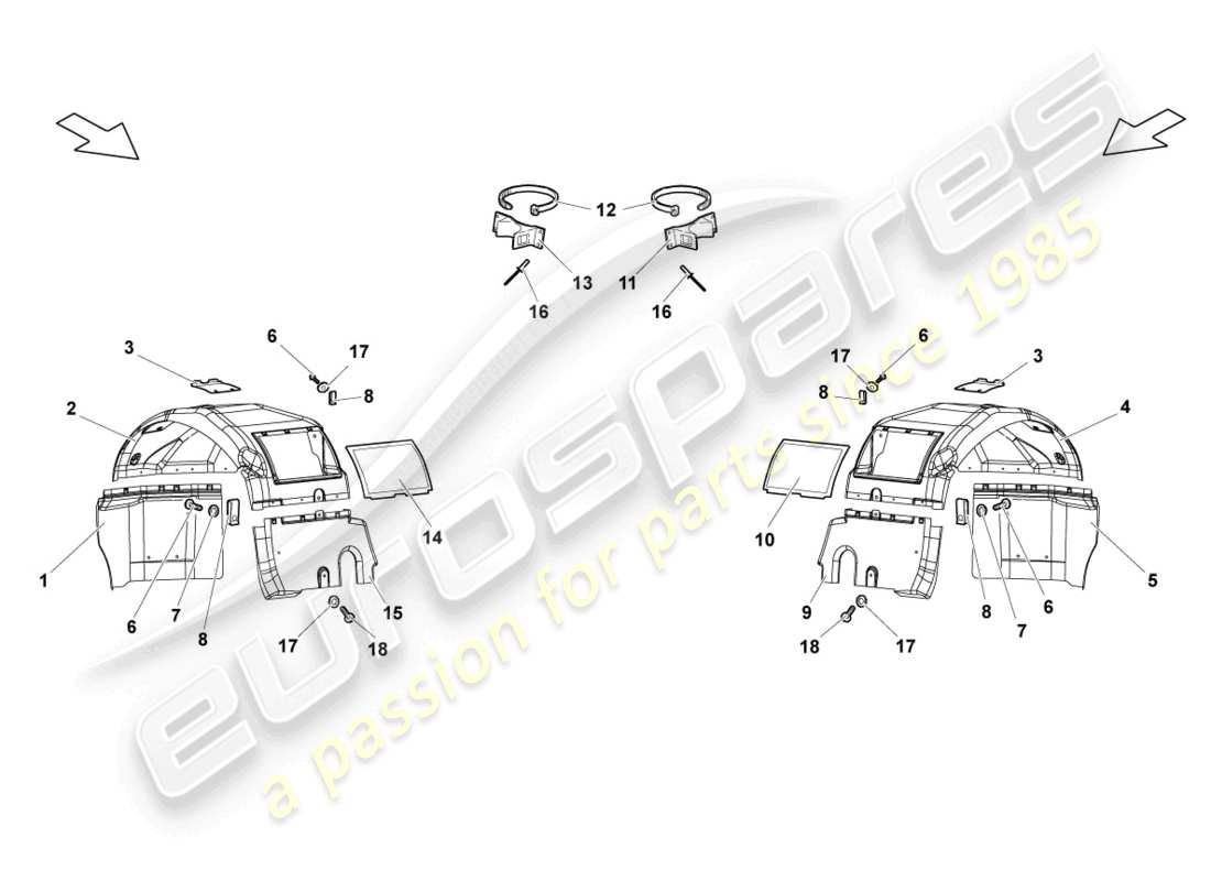 lamborghini reventon wheel housing liner front part diagram