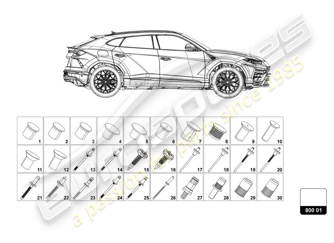 lamborghini urus performante (2024) mounting for bodywork part diagram