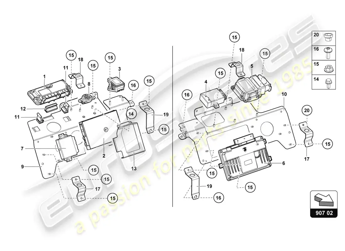 lamborghini lp700-4 coupe (2015) electrics parts diagram