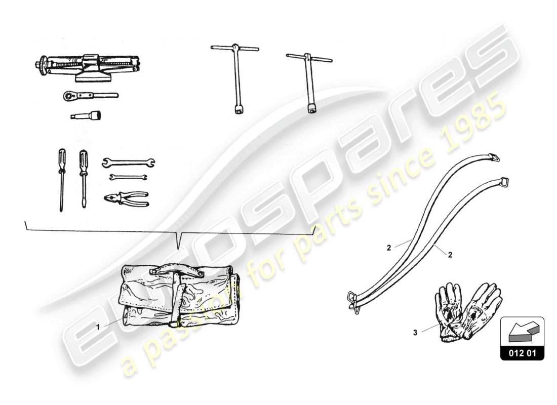 lamborghini countach 25th anniversary (1989) accessories part diagram