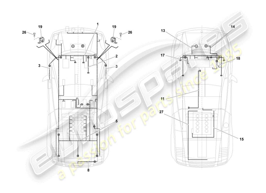 lamborghini lp570-4 sl (2012) wiring looms parts diagram