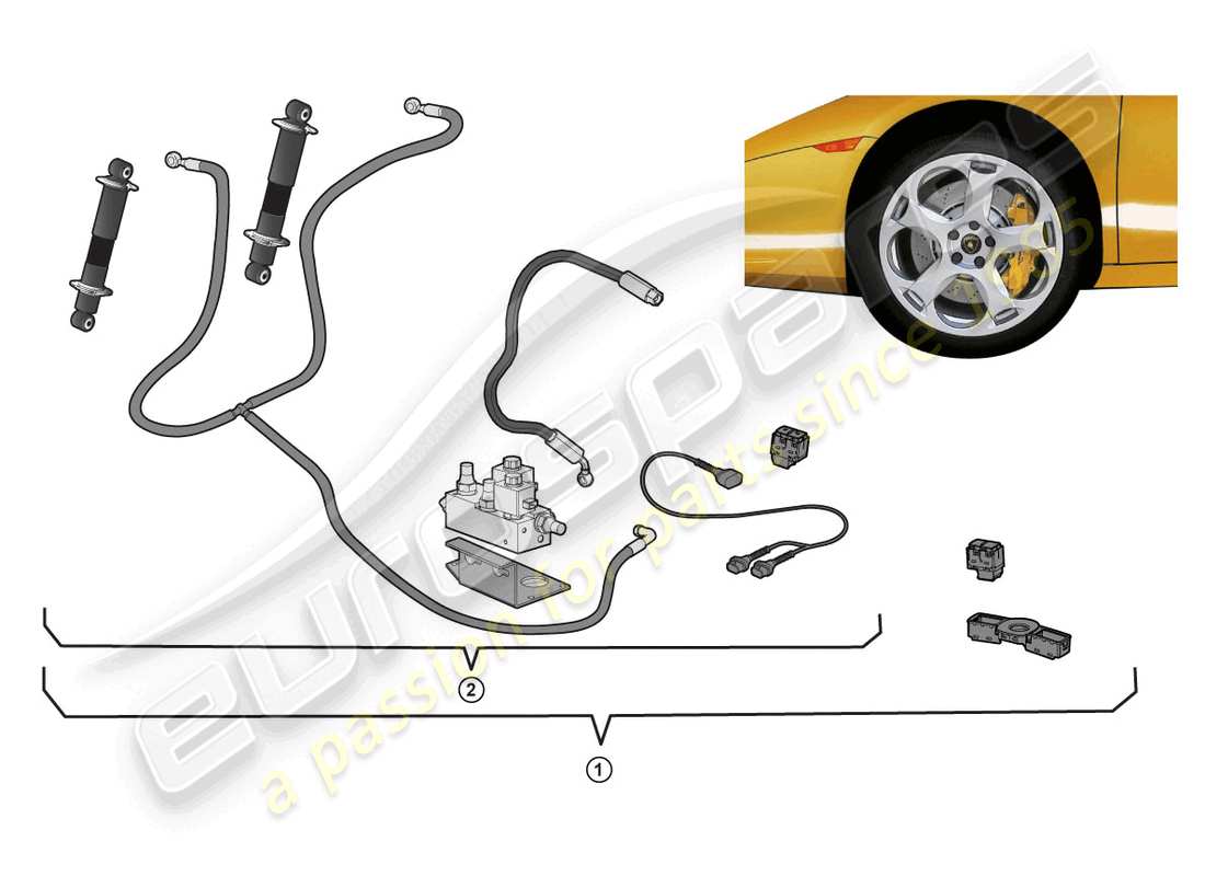 lamborghini gallardo coupe (accessories) retrofit kit part diagram