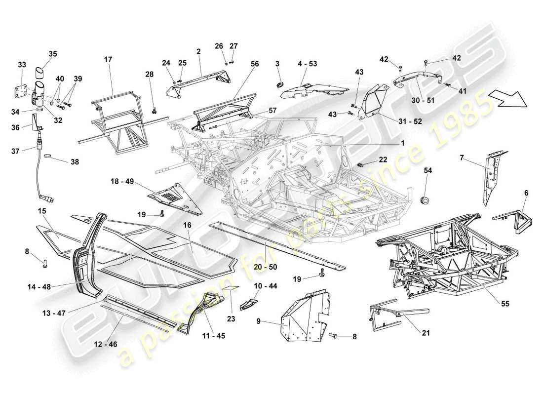 lamborghini reventon frame parts diagram