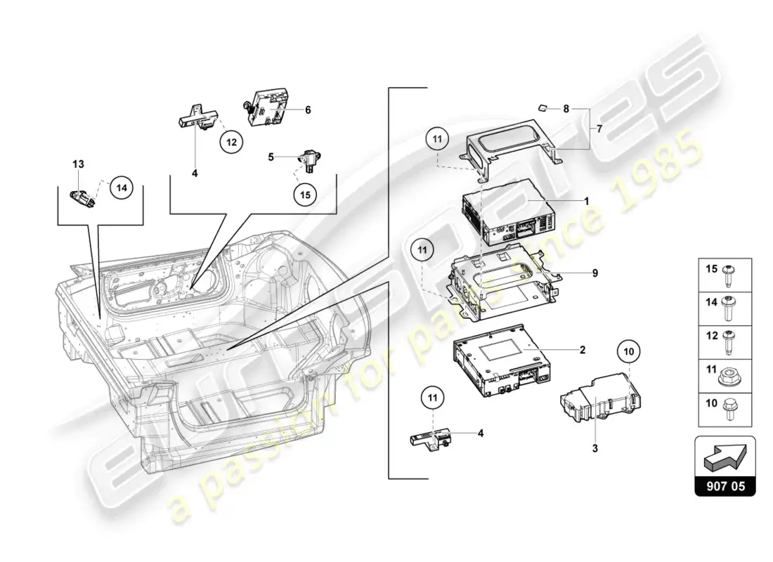 lamborghini lp700-4 coupe (2015) electrics parts diagram