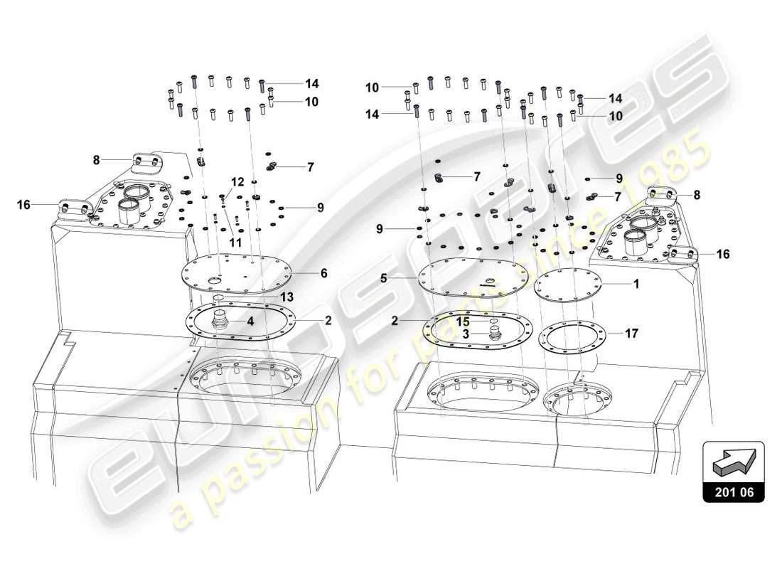 lamborghini super trofeo (2015) fuel system looms part diagram