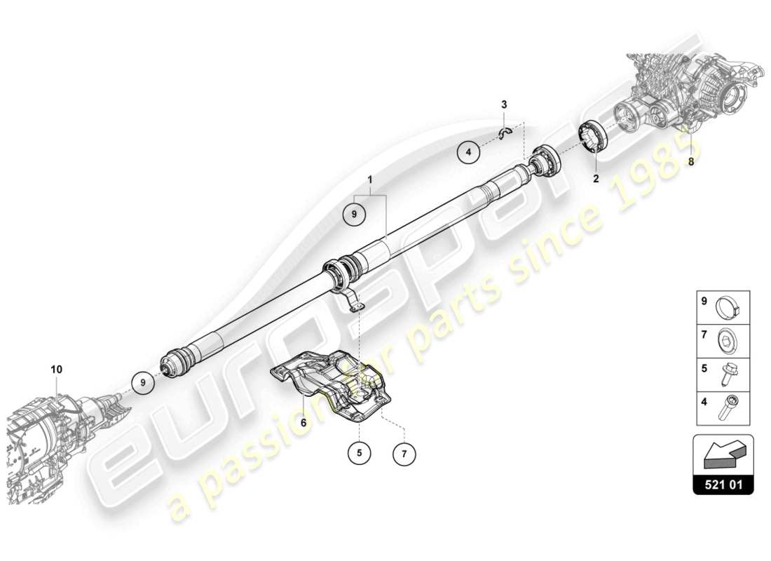 lamborghini urus (2020) drive shaft parts diagram