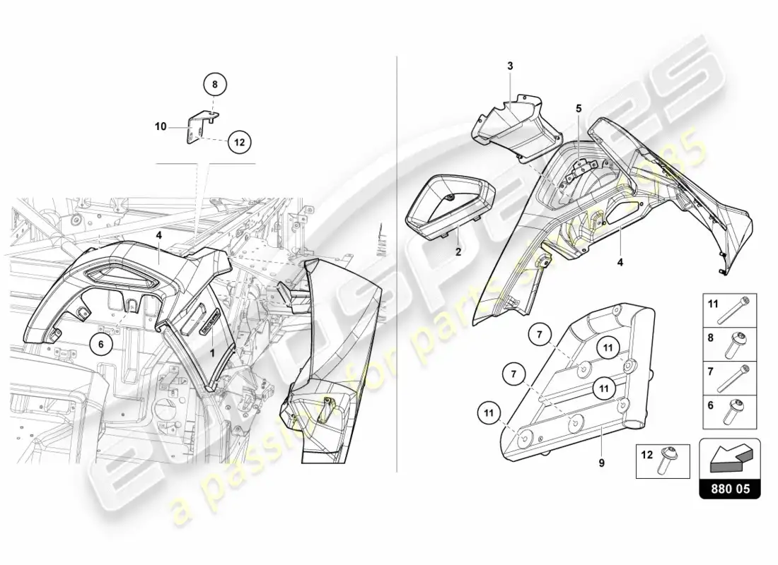 lamborghini centenario roadster (2017) overroll protection parts diagram