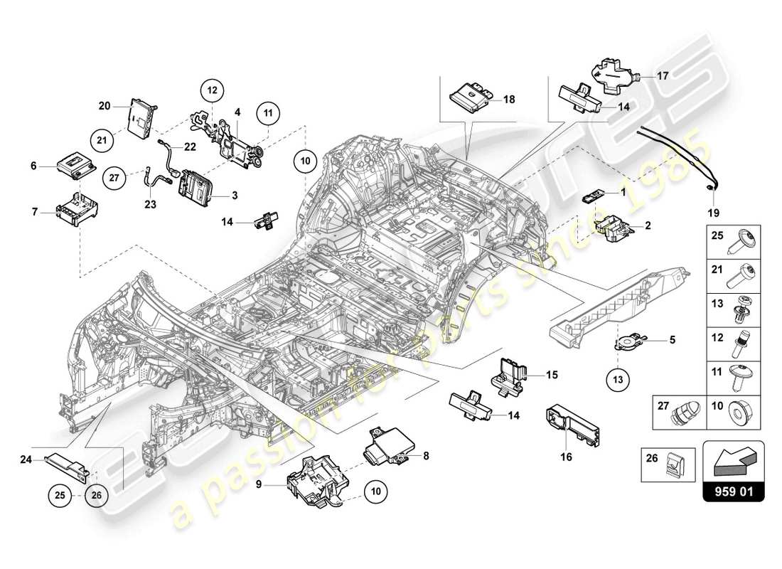 lamborghini urus (2020) control unit for tailgate part diagram