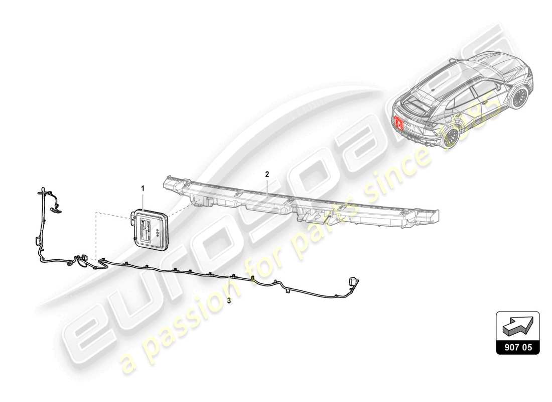 lamborghini urus (2019) control unit for opening garage door parts diagram