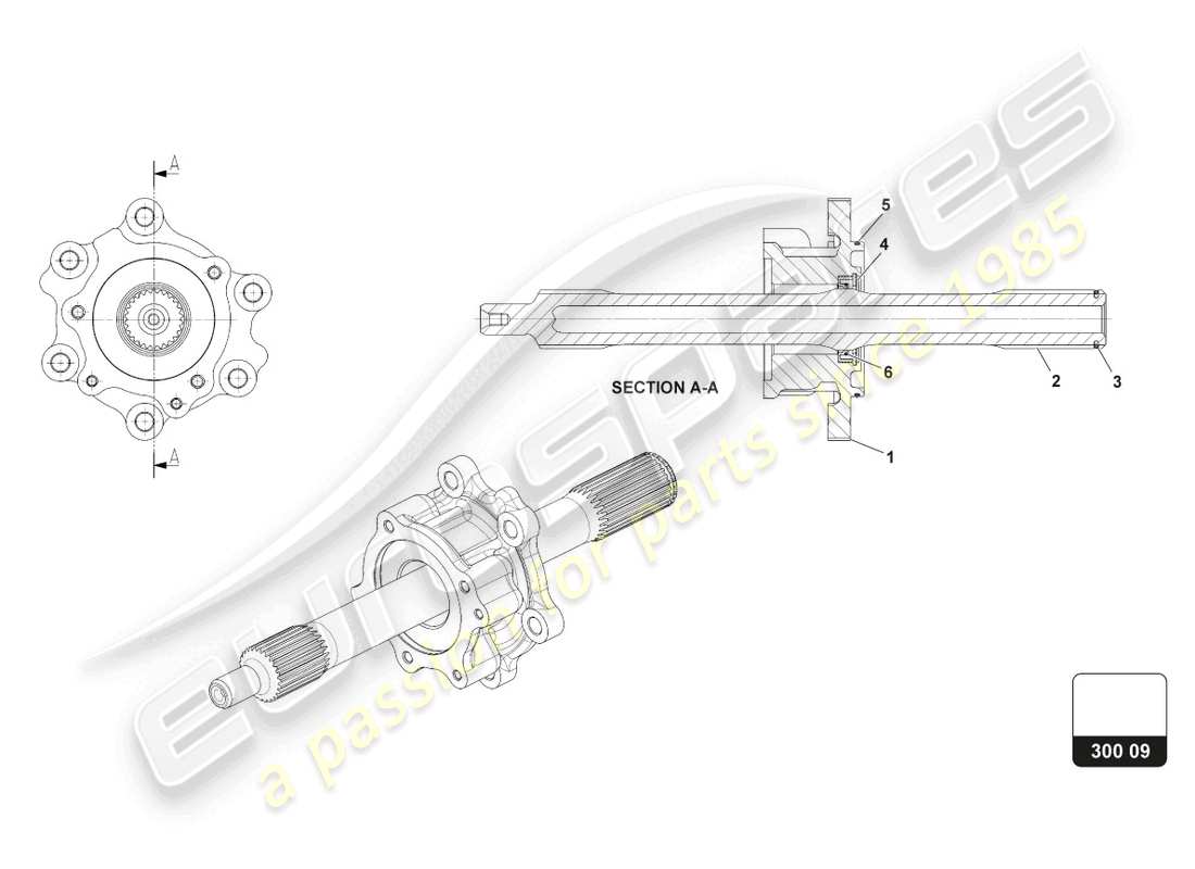 lamborghini 2015 (super trofeo) clutch shaft assembly part diagram