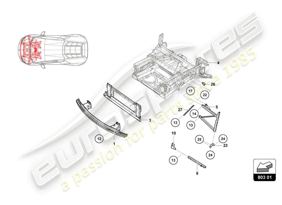 lamborghini 2015 (super trofeo) front frame outer elements part diagram