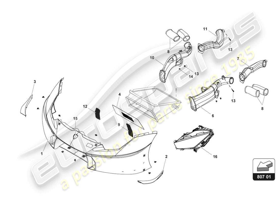 lamborghini 2017 (gt3) front bodywork part diagram