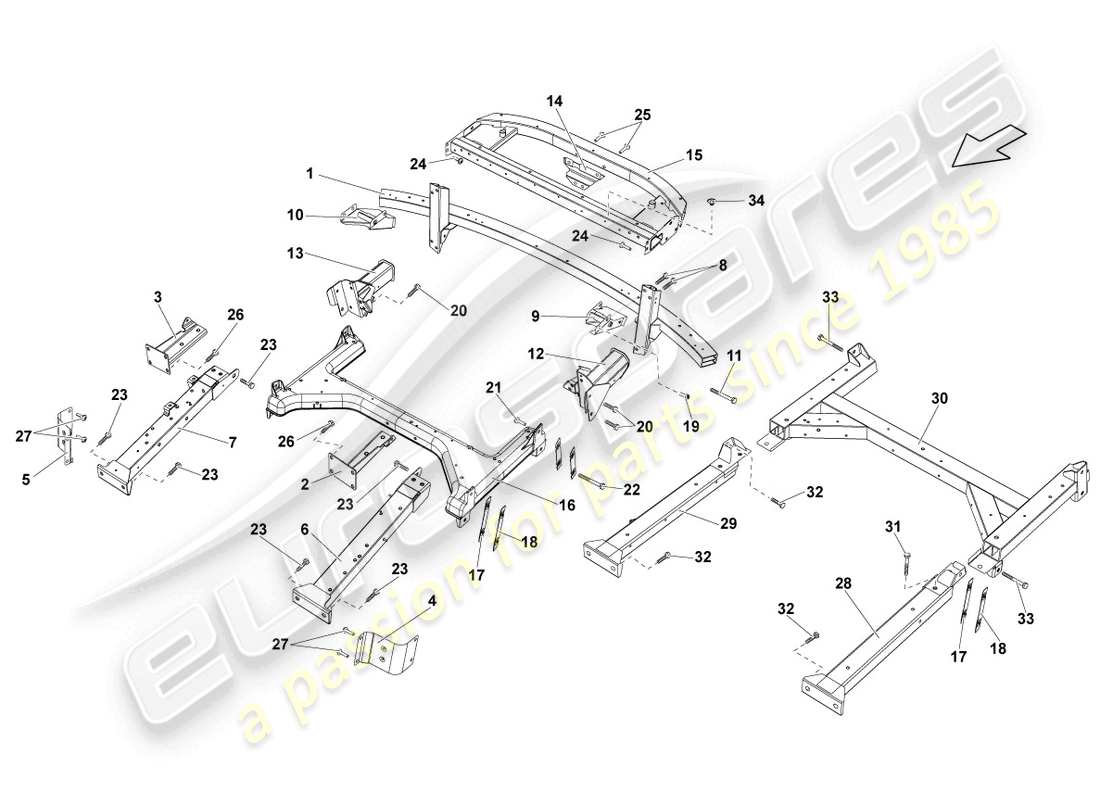 lamborghini lp570-4 sl (2012) side member rear part rear parts diagram