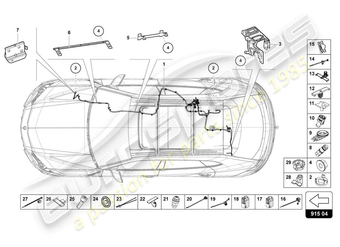 lamborghini urus (2022) wiring set for battery +/- parts diagram