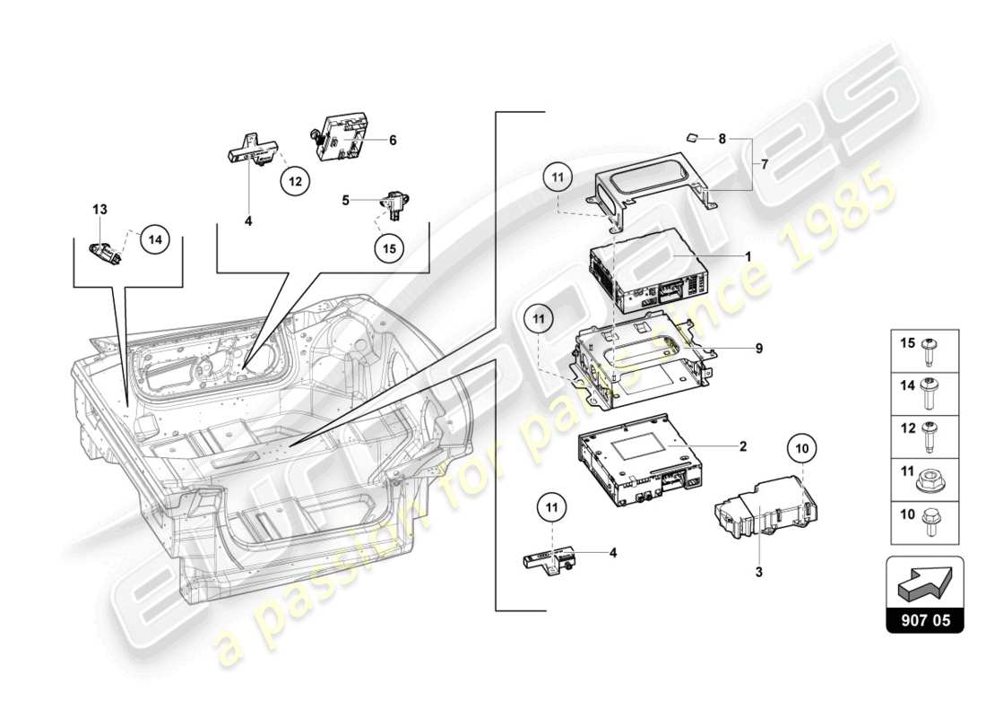 lamborghini 2022 (lp770-4 svj coupe) electrics parts diagram