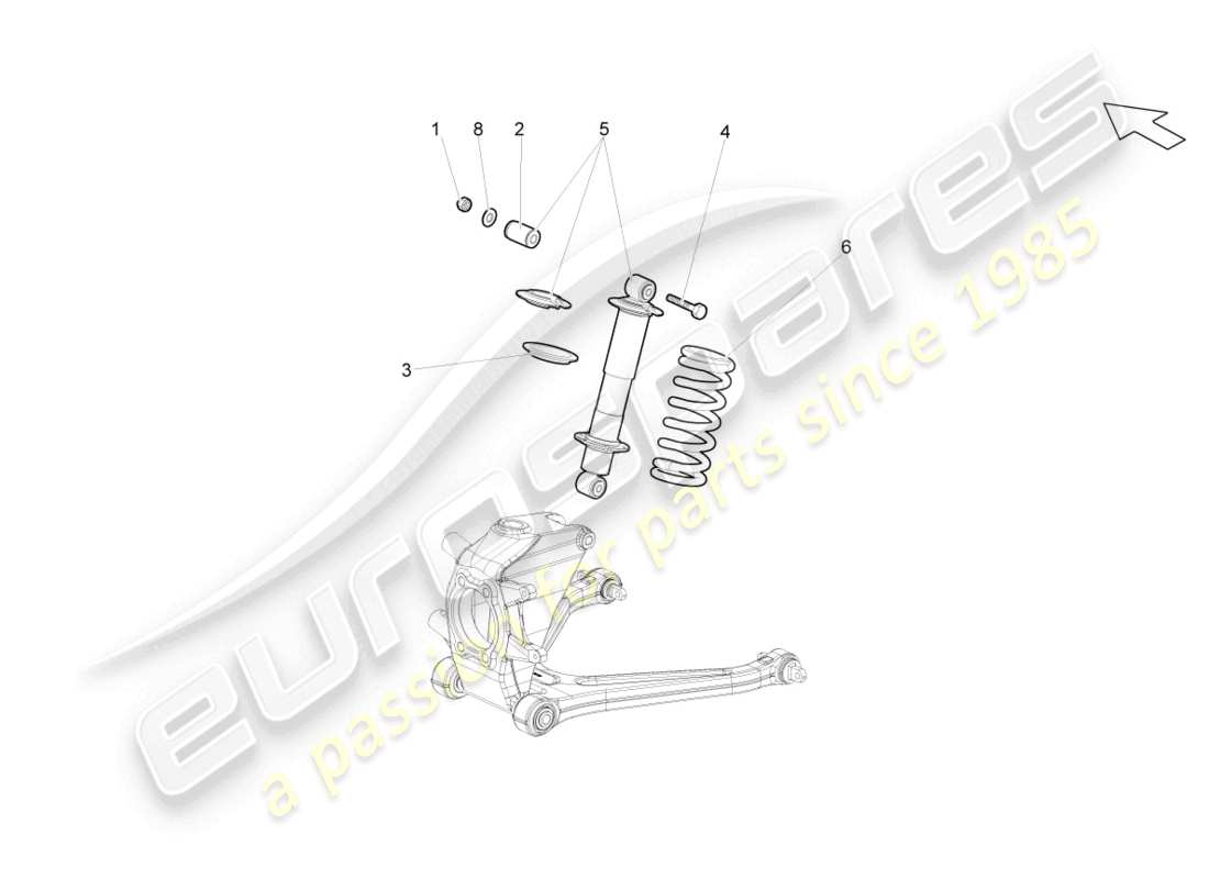 lamborghini lp550-2 spyder (2010) shock absorbers rear part diagram