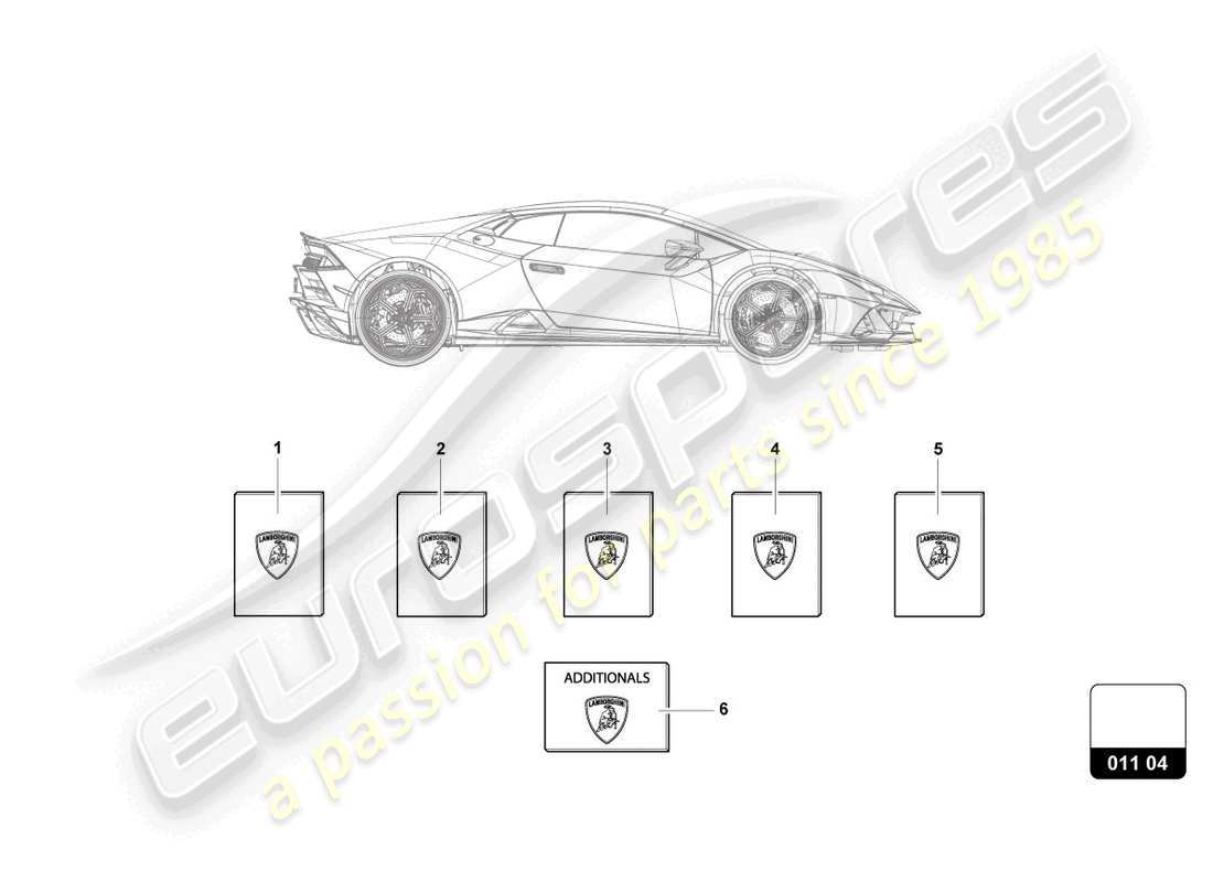lamborghini evo coupe (2023) vehicle wallet part diagram