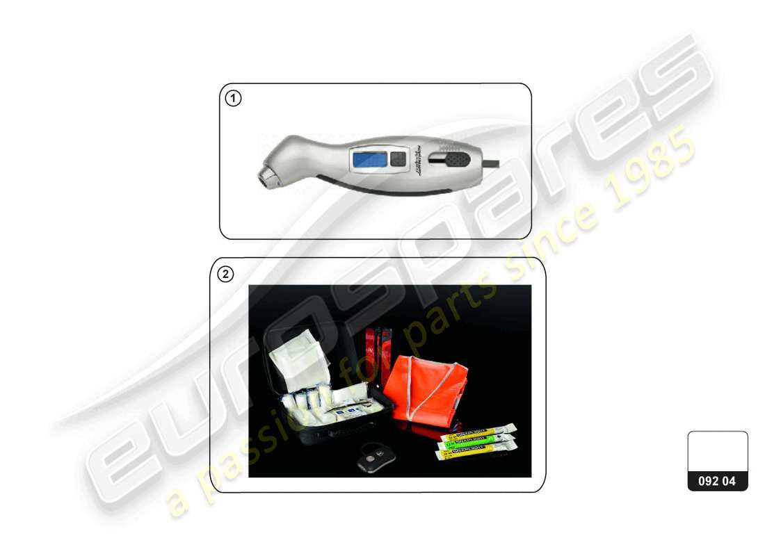 lamborghini huracan sterrato (accessories) security equipment part diagram