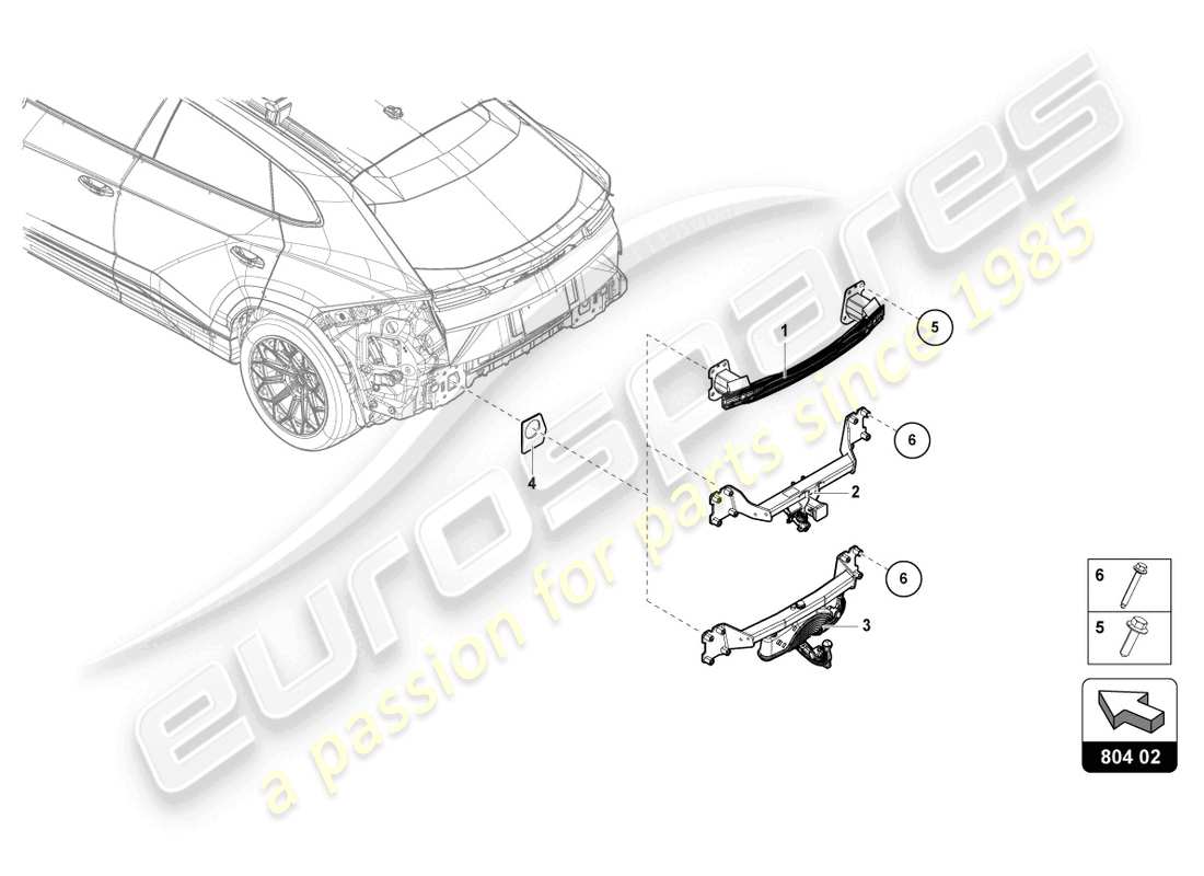 lamborghini urus (2021) retainer for bumper parts diagram