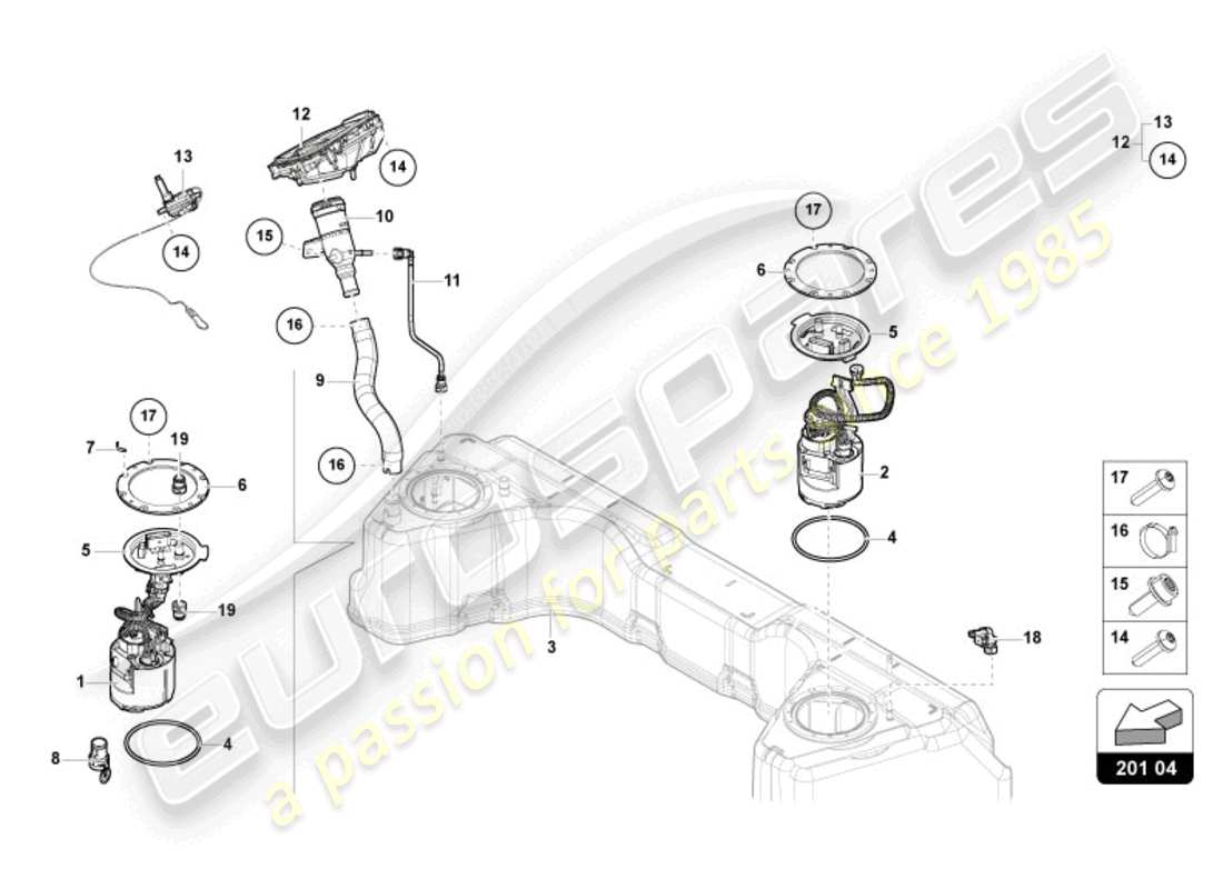 lamborghini revuelto coupe (2024) fuel tank part diagram