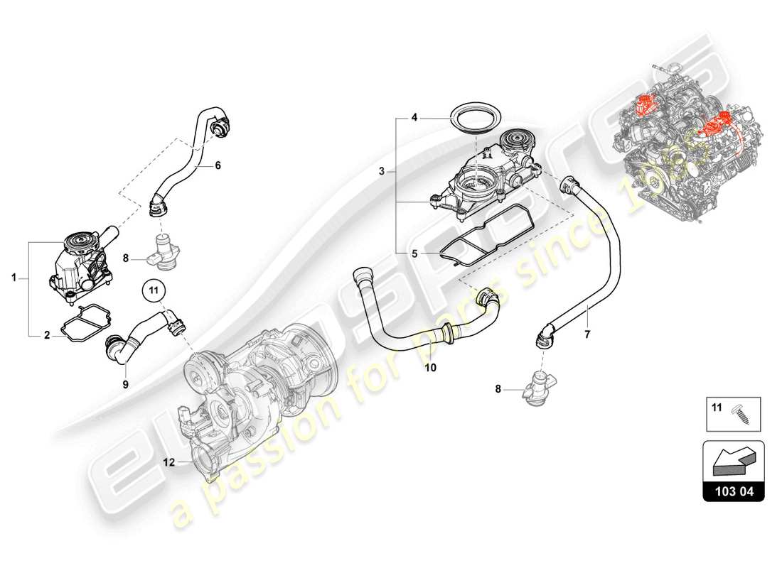 lamborghini urus s (2023) ventilation for cylinder block parts diagram
