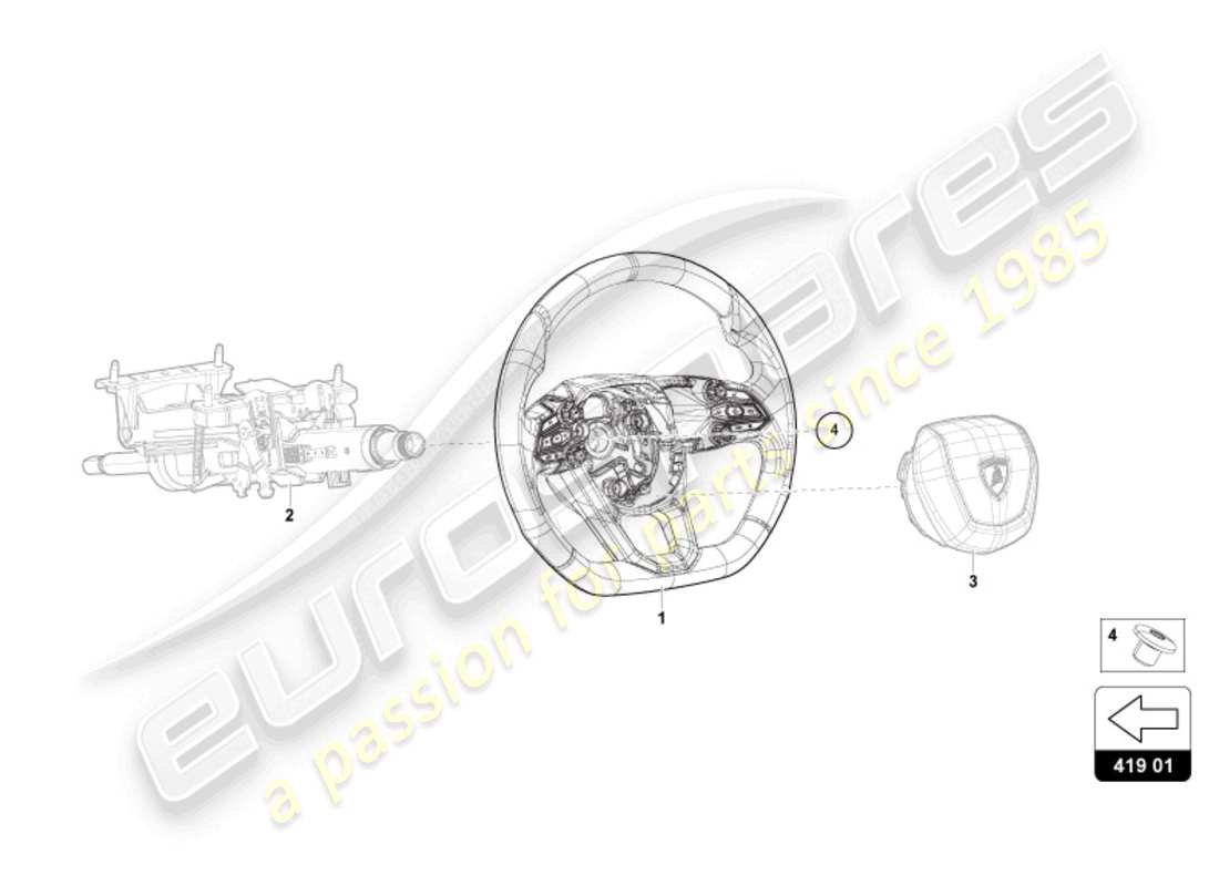 lamborghini revuelto coupe (2024) steering wheel part diagram