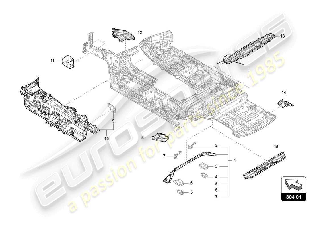 lamborghini urus (2020) underbody parts diagram