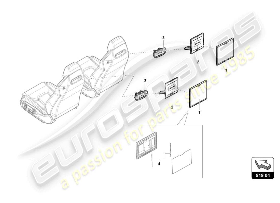 lamborghini urus (2021) electrical parts for infotainment rear parts diagram