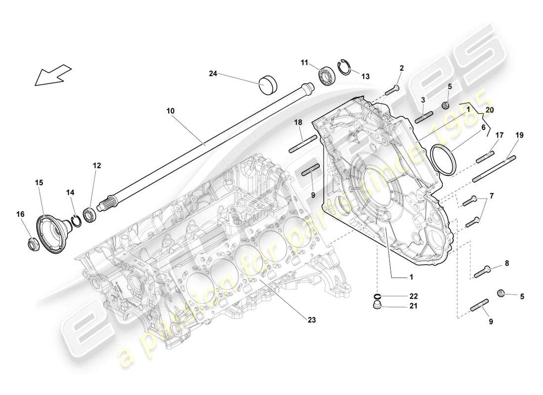 lamborghini gallardo spyder (2006) cover for axle differential part diagram