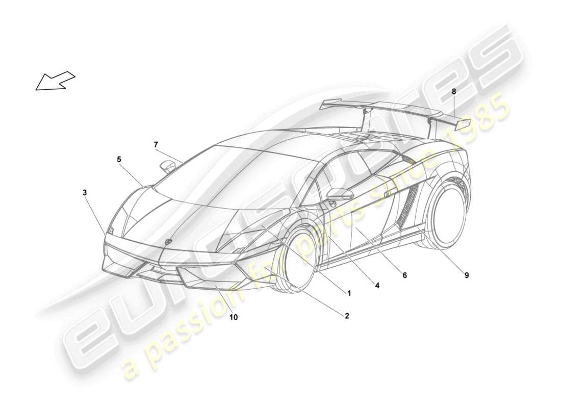 lamborghini blancpain sts (2012) decorative adhesive strips part diagram