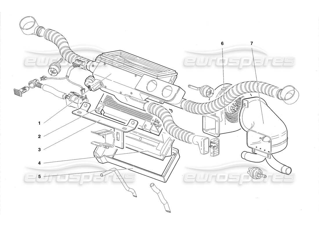 lamborghini diablo roadster (1998) climate contorl (valid for uk 1998) parts diagram