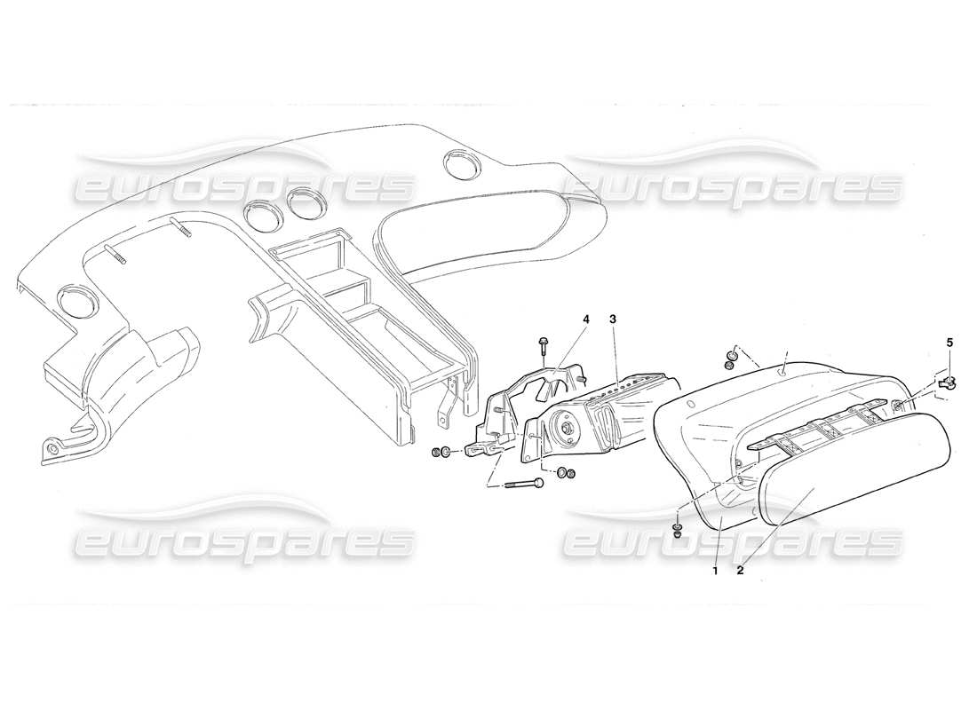 lamborghini diablo roadster (1998) passenger compartment trims (valid for usa 1998) part diagram