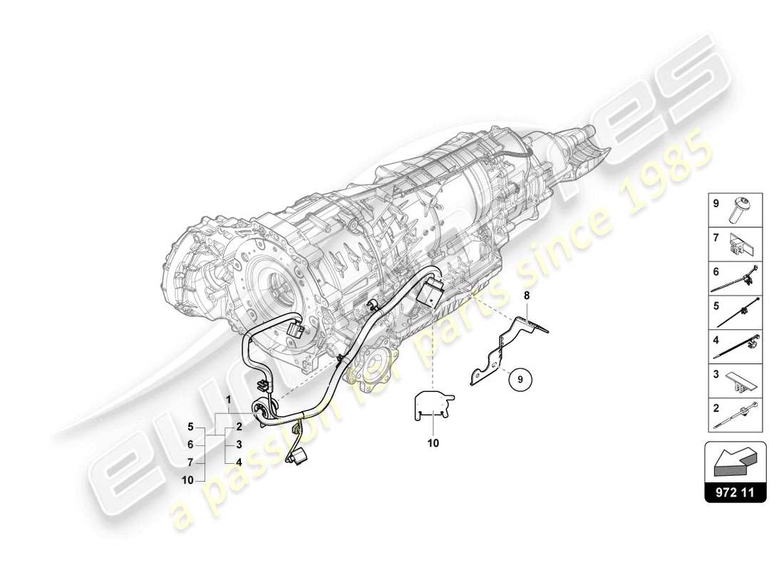 lamborghini urus (2020) wiring harness for gearbox parts diagram