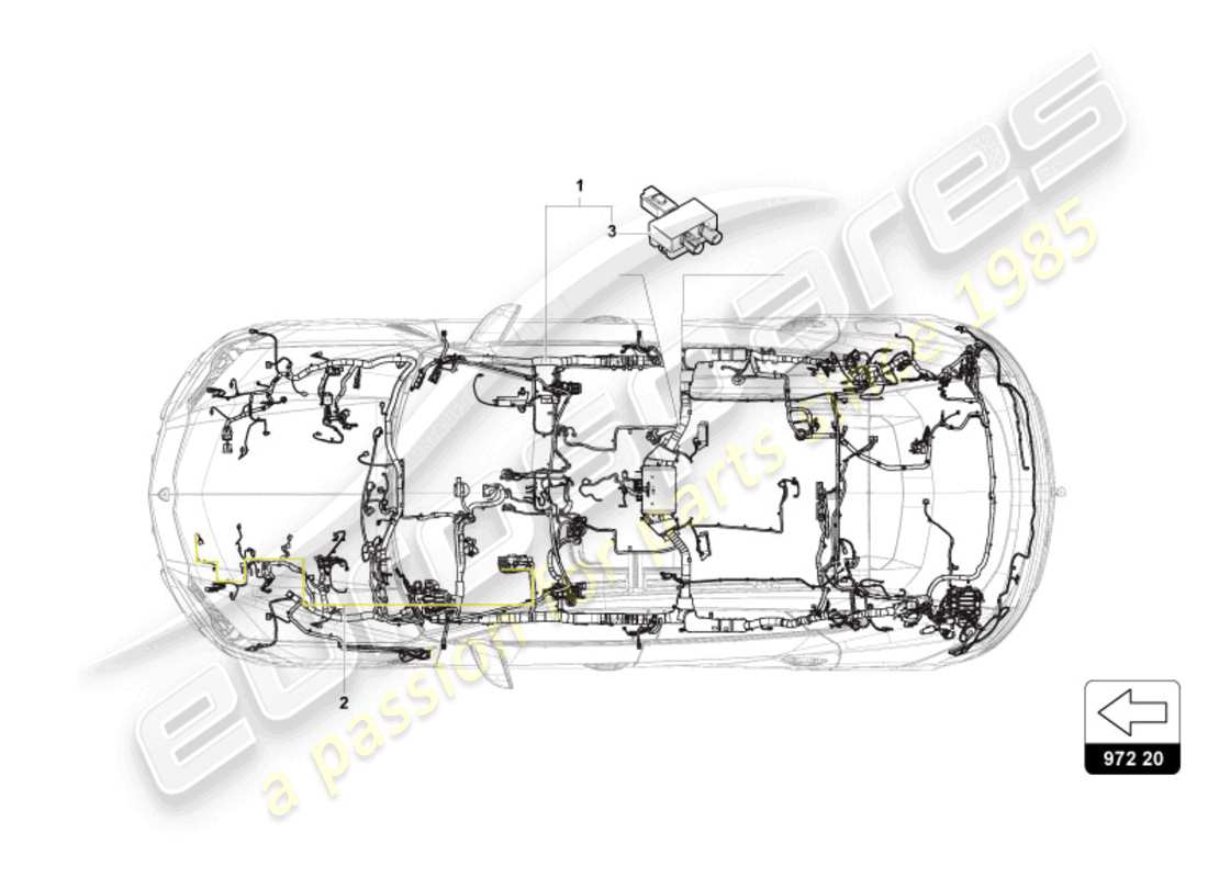 lamborghini urus (2019) wiring harness for interior part diagram