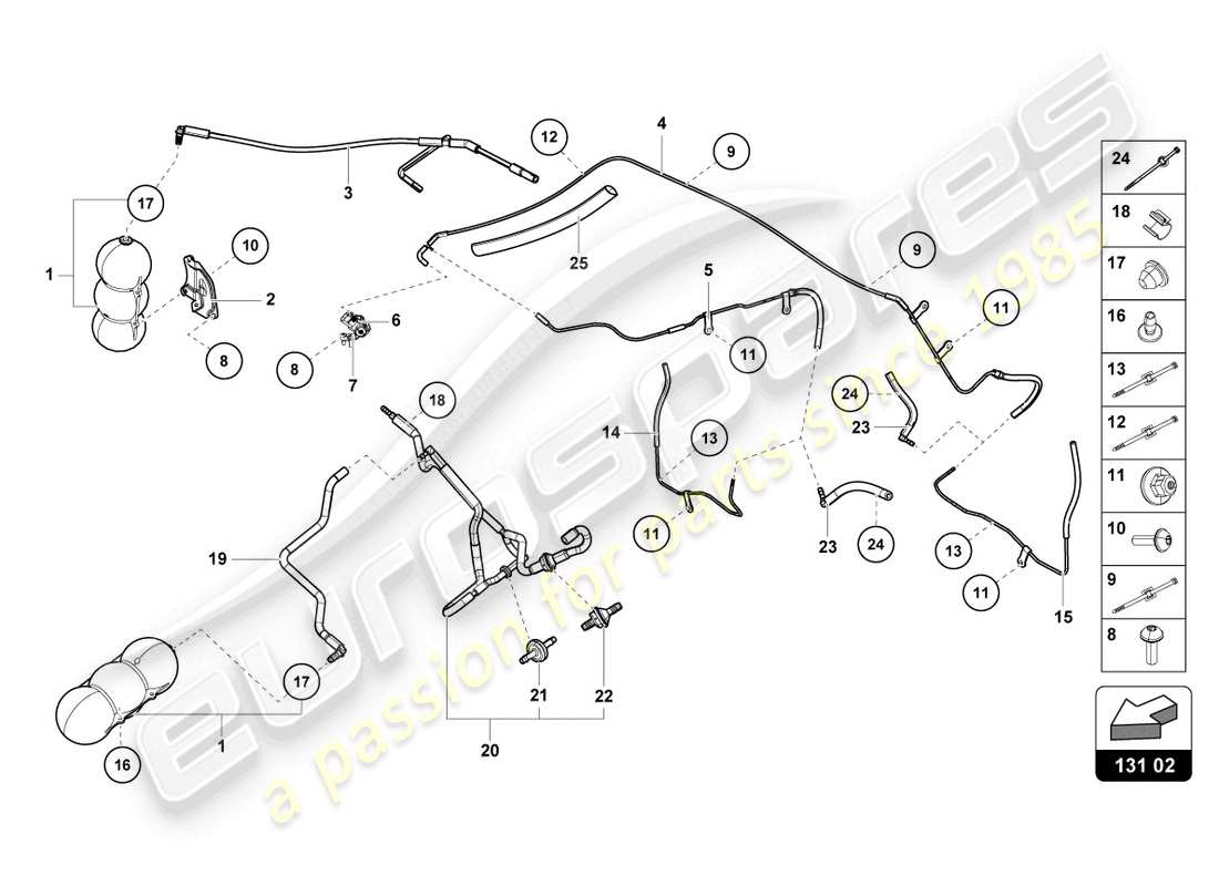 lamborghini sterrato (2024) vacuum system part diagram