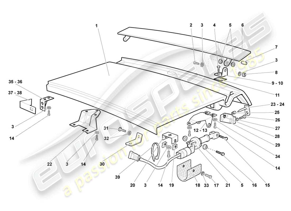 lamborghini lp640 coupe (2010) rear lid part diagram