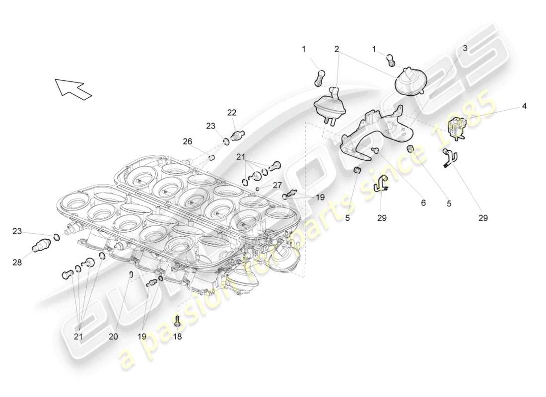 lamborghini gallardo coupe (2004) throttle control element parts diagram
