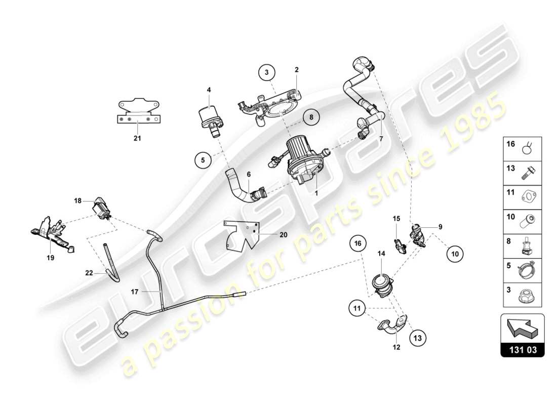lamborghini 2023 (tecnica) secondary air pump part diagram