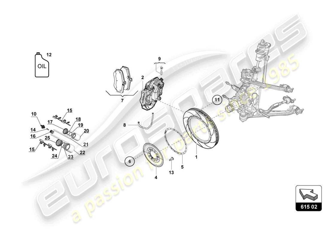 lamborghini super trofeo (2015) rear brakes discs part diagram