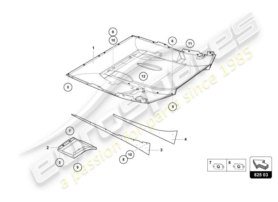 lamborghini 2018 (super trofeo evo) heat shield part diagram