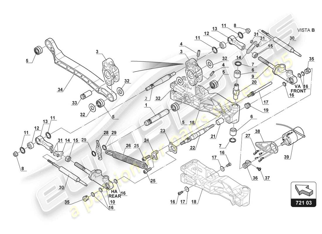 lamborghini 2017 (gt3) pedal mechanism part diagram