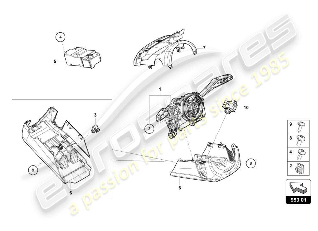 lamborghini urus s (2023) steering col. combi switch part diagram