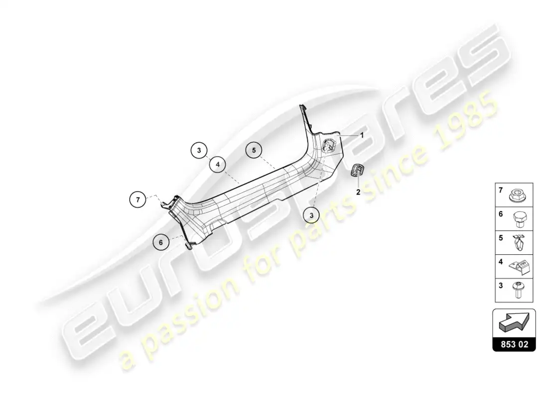 lamborghini performante spyder (2020) side member parts diagram