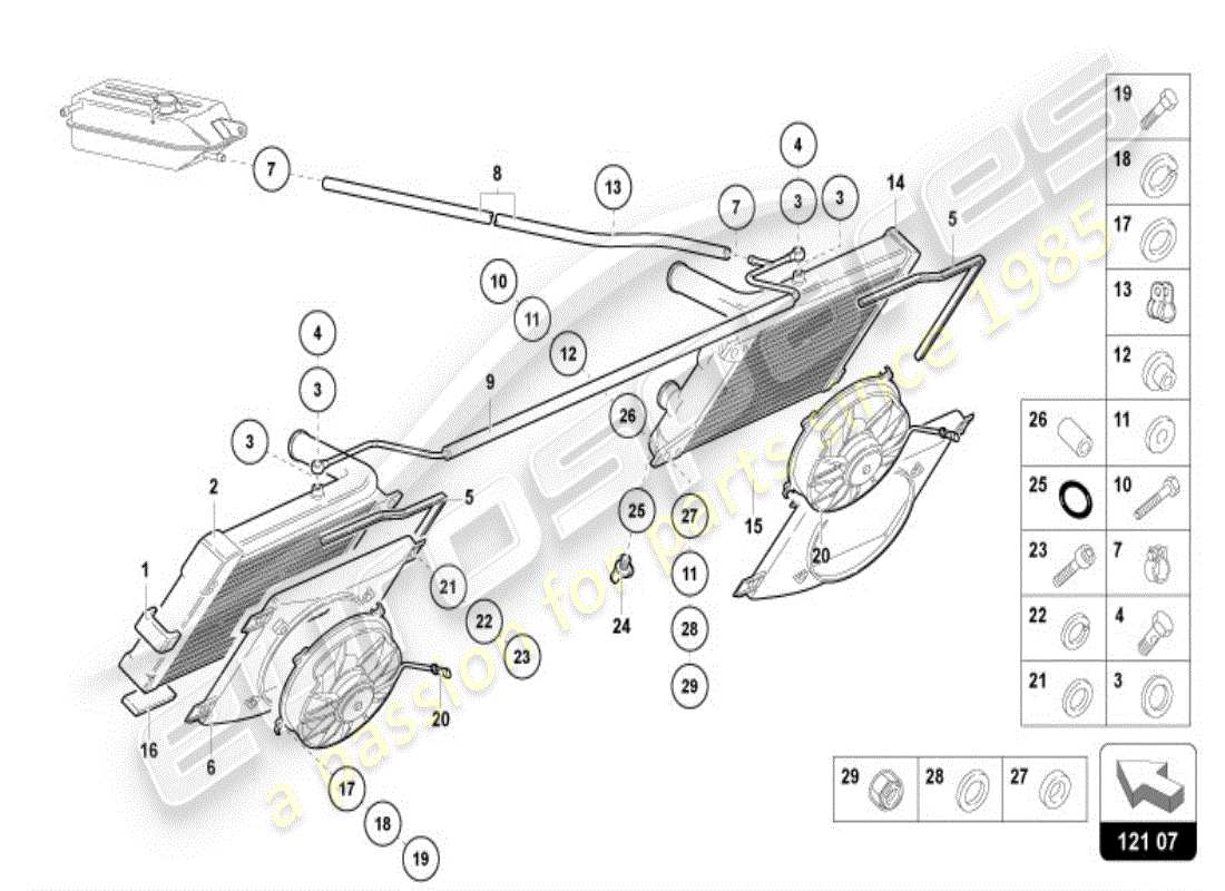 lamborghini diablo vt (1999) cooler for coolant parts diagram