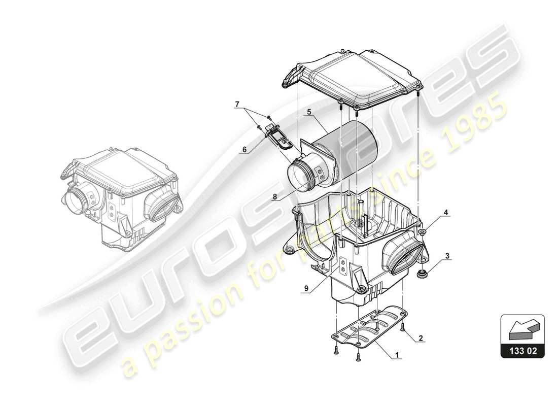 lamborghini 2017 (gt3) air intake system part diagram