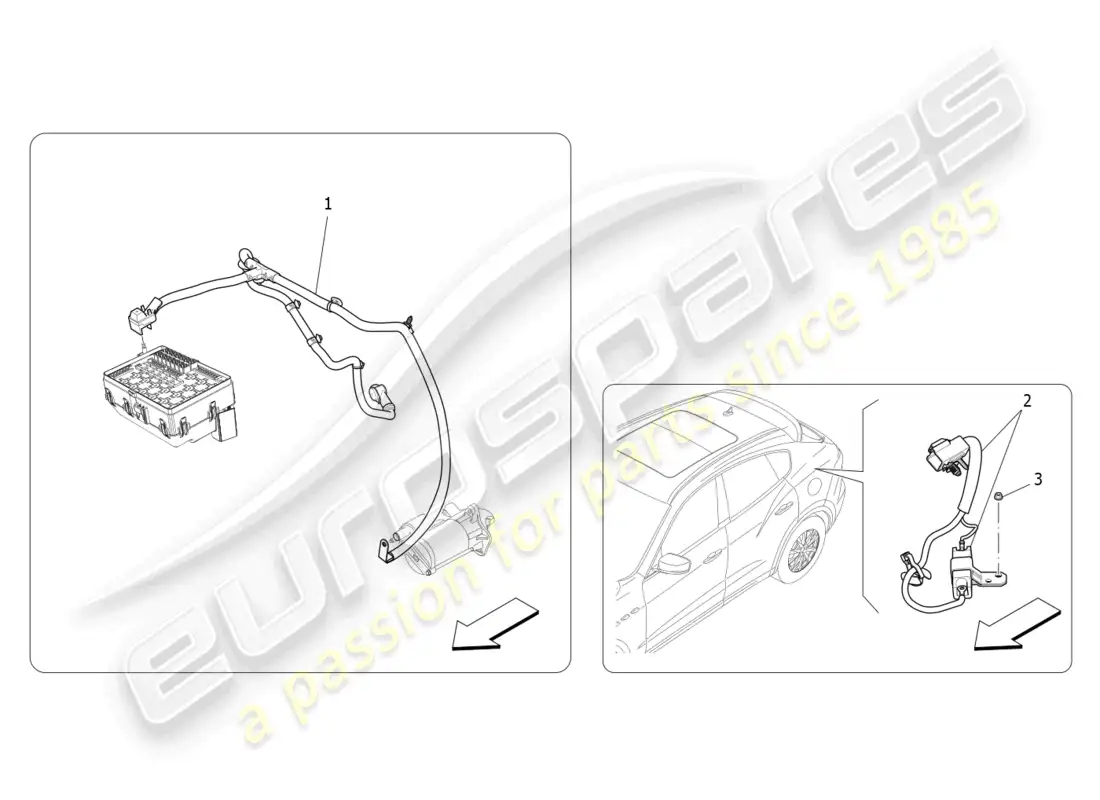 maserati levante gt (2022) main wiring parts diagram