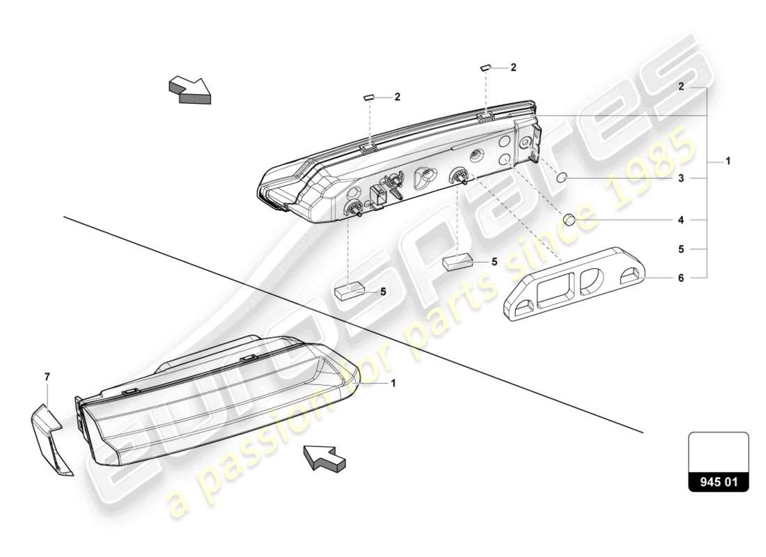 lamborghini urus s (2023) additional headlight rear part diagram