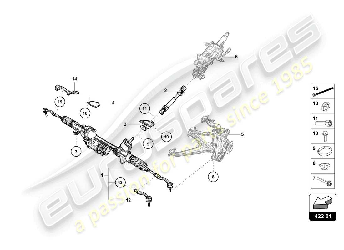 lamborghini 2021 (evo spyder) power steering part diagram