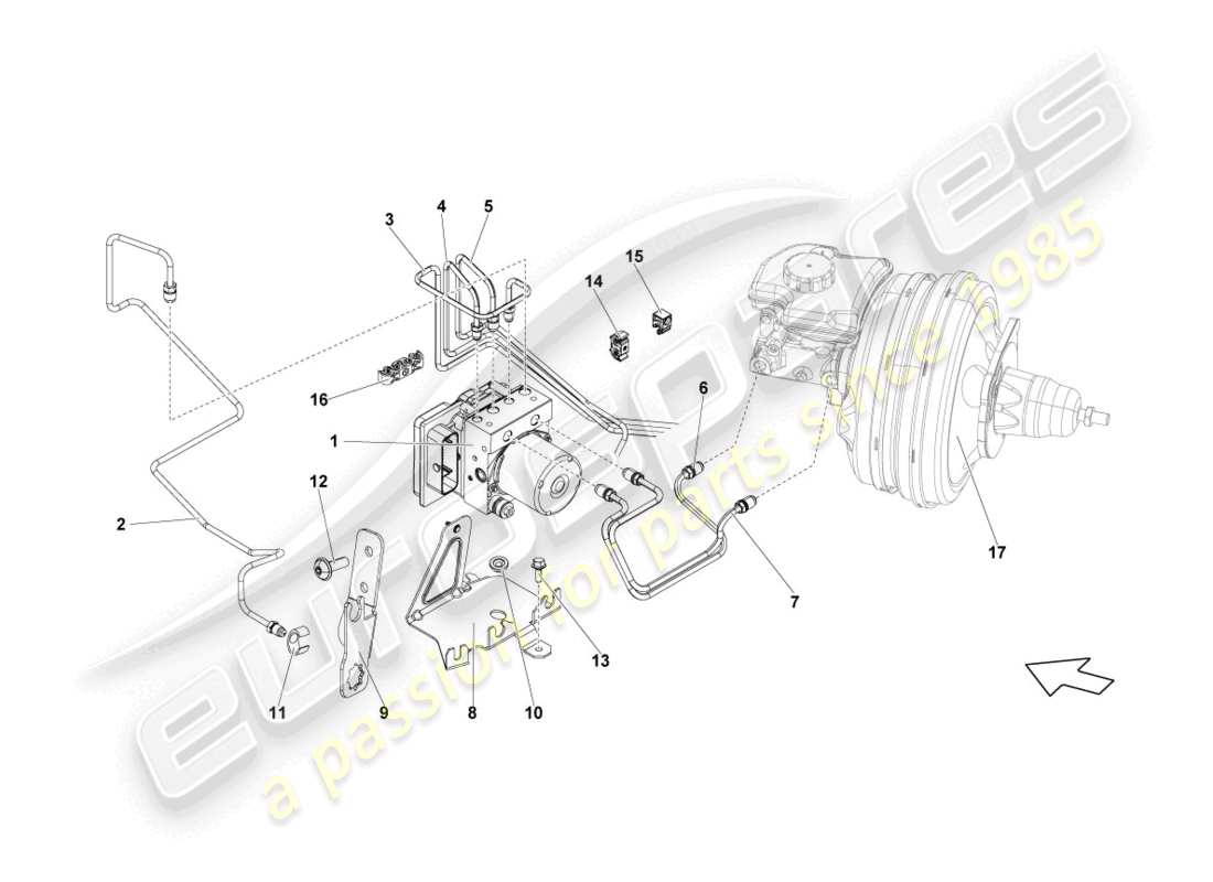 lamborghini lp560-4 coupe (2011) abs unit parts diagram